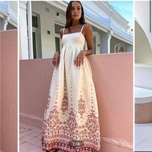 Commense Floral Print Spaghetti Strap Long Dress
